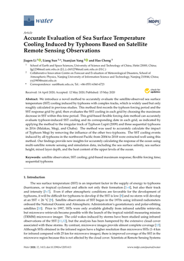 Accurate Evaluation of Sea Surface Temperature Cooling Induced by Typhoons Based on Satellite Remote Sensing Observations