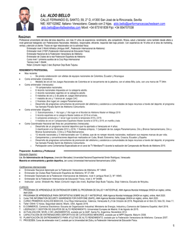 Lic. ALDO BELLO CALLE FERNANDO EL SANTO, 59, 2° D, 41300 San José De La Rinconada, Sevilla NIE: X8710298Z