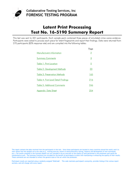 16-5190 Latent Print Processing