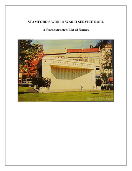 Stamford's World War II Service Roll Book