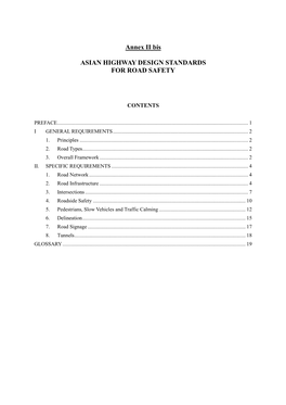 Annex II Bis ASIAN HIGHWAY DESIGN STANDARDS for ROAD