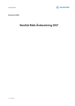 Nordisk Råds Årsberetning 2017, Dokument 1