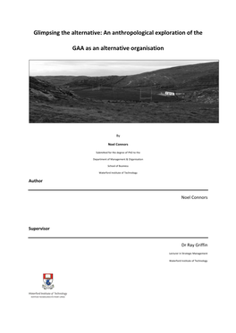 An Anthropological Exploration of the GAA As an Alternative Organisation