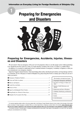 Preparing for Emergencies and Disasters
