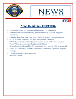 News Headlines 08/10/2016