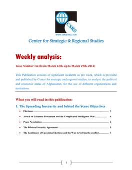 Weekly Analysis