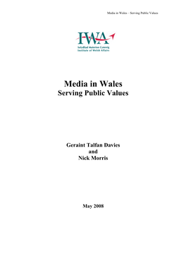 Media in Wales – Serving Public Values