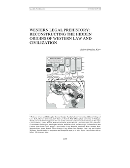 Western Legal Prehistory: Reconstructing the Hidden Origins of Western Law and Civilization