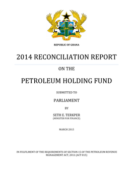 2014 Reconciliation Report on The