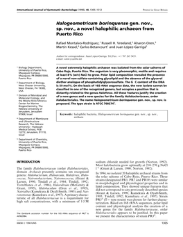 Halogeometricum Borinquense Gen