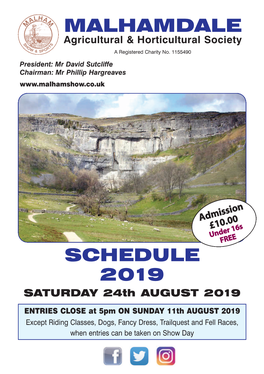 Malham Show Schedule 2009