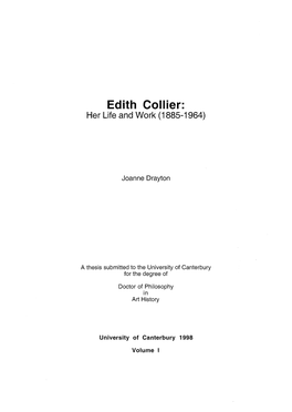 Edith Collier: Her Life and Work (1885-1964)
