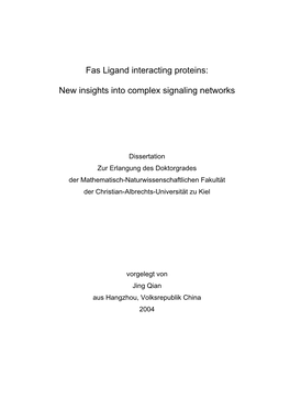 Fas Ligand Interacting Proteins