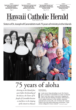 Sisters of St. Joseph of Carondelet Mark 75 Years of Ministry in the Islands