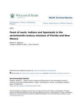 Indians and Spaniards in the Seventeenth-Century Missions of Florida and New Mexico