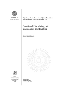 Functional Morphology of Gastropods and Bivalves