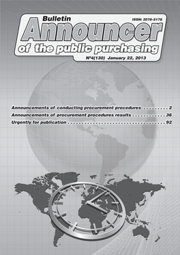 Of the Public Purchasing Announcernº4(130) January 22, 2013