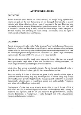 Actinic Keratosis (Hornlike Projection Known As Cutaneous Horn)