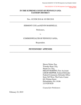 Petitioners' Appendix