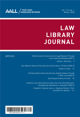 Law Library Journal / Winter 2020