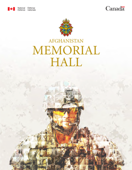Afghanistan Memorial Hall Visitors Booklet