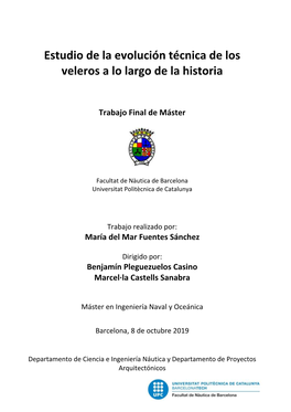 Estudio De La Evolución Técnica De Los Veleros a Lo Largo De La Historia