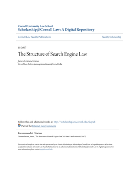 The Structure of Search Engine Law