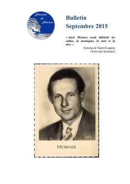 Bulletin Information Mémoire Mermoz Septembre 2015