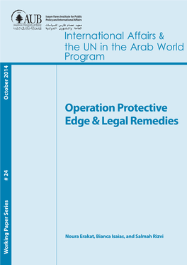 Operation Protective Edge & Legal Remedies