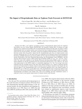 The Impact of Dropwindsonde Data on Typhoon Track Forecasts in DOTSTAR