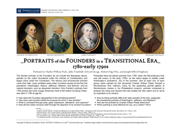 Portraits of the Founders in a Transitional Era, 1780-Early 1790S