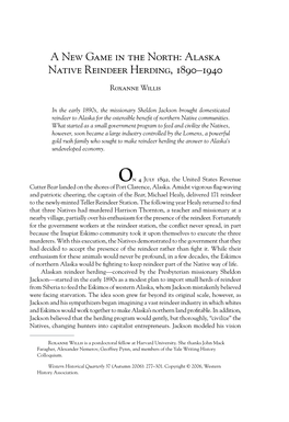 Alaska Native Reindeer Herding, 1890–1940