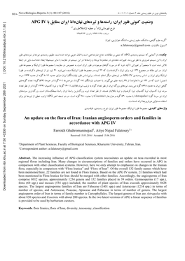 Iranian Angiosperm Orders and Families in Accordance with APG IV