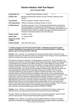 Half Year Report (Due 31 October 2009)