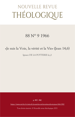 Je Suis La Voie, La Vérité Et La Vie» (Jean 14,6)