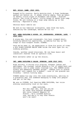 War and Peace Episode One Draft Five - 13.03.14 2