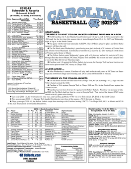 2012-13 Schedule & Results