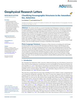 Classifying Oceanographic Structures in the Amundsen Sea, Antarctica