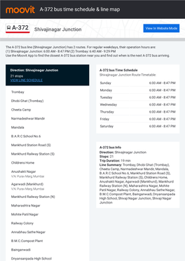 A-372 Bus Time Schedule & Line Route