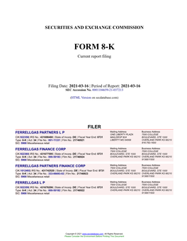 FERRELLGAS PARTNERS LP Form 8-K Current