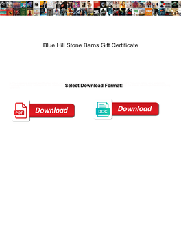 Blue Hill Stone Barns Gift Certificate