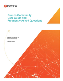 Kronos Community User Guide and Frequently Asked Questions