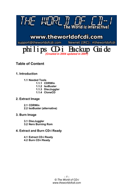 Philips CD-I Backup Guide (Created in 2004 Updated in 2007)