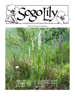 Fall 2019 Sego Lily Newsletter