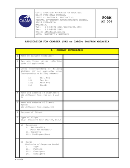 Form Federal Government Administrative Centre, 62618 Putrajaya, at 004 Malaysia