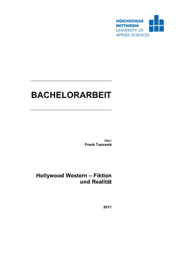 BACHELORARBEIT Hollywood Western