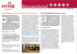 Verslag Van Beleidsdag NVMB Op 14 Januari 2011