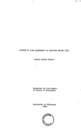 Systems of Land Assessment in Scotland Before 1400