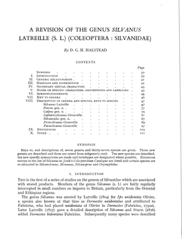 A Revision of the Genus Silvanus Latreille (S