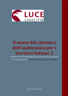 Il Senso Del Cinema E Dell'audiovisivo Per I Territori Volume 2